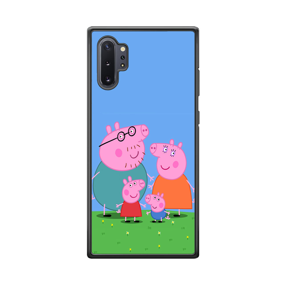 Peppa Pig Family Cartoon Samsung Galaxy Note 10 Plus Case-Phone Case-Rubber Black (2D Case)-Altracase