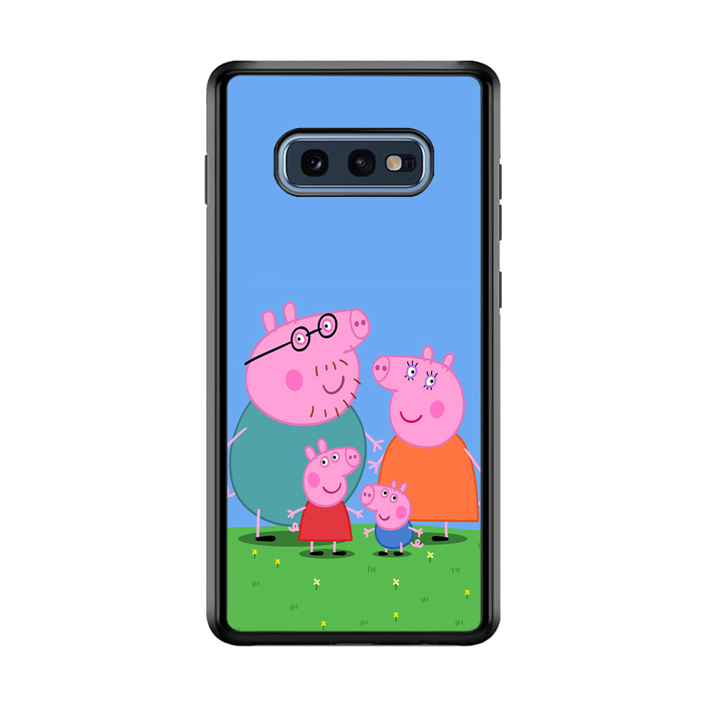 Peppa Pig Family Cartoon Samsung Galaxy S10E Case-Phone Case-Rubber Black (2D Case)-Altracase