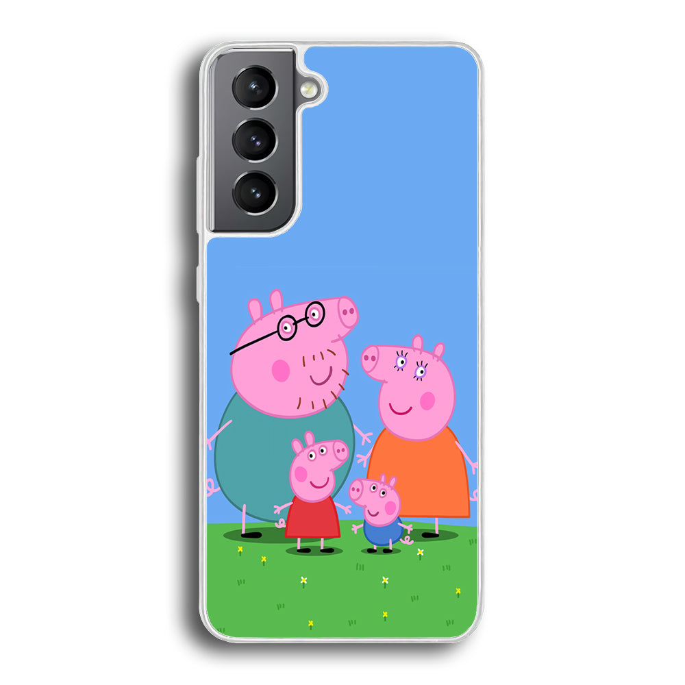Peppa Pig Family Cartoon Samsung Galaxy S23 Case-Phone Case-Rubber White (2D Case)-Altracase
