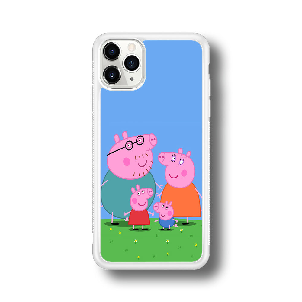 Peppa Pig Family Cartoon iPhone 11 Pro Max Case-Phone Case-Rubber White (2D Case)-Altracase