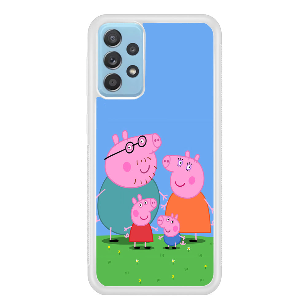 Peppa Pig Family Cartoon Samsung Galaxy A72 Case-Phone Case-Rubber White (2D Case)-Altracase