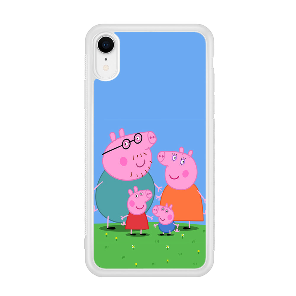 Peppa Pig Family Cartoon iPhone XR Case-Phone Case-Rubber White (2D Case)-Altracase