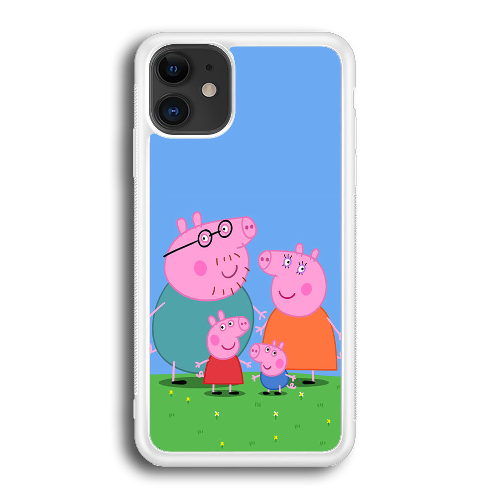 Peppa Pig Family Cartoon iPhone 12 Case-Phone Case-Rubber White (2D Case)-Altracase