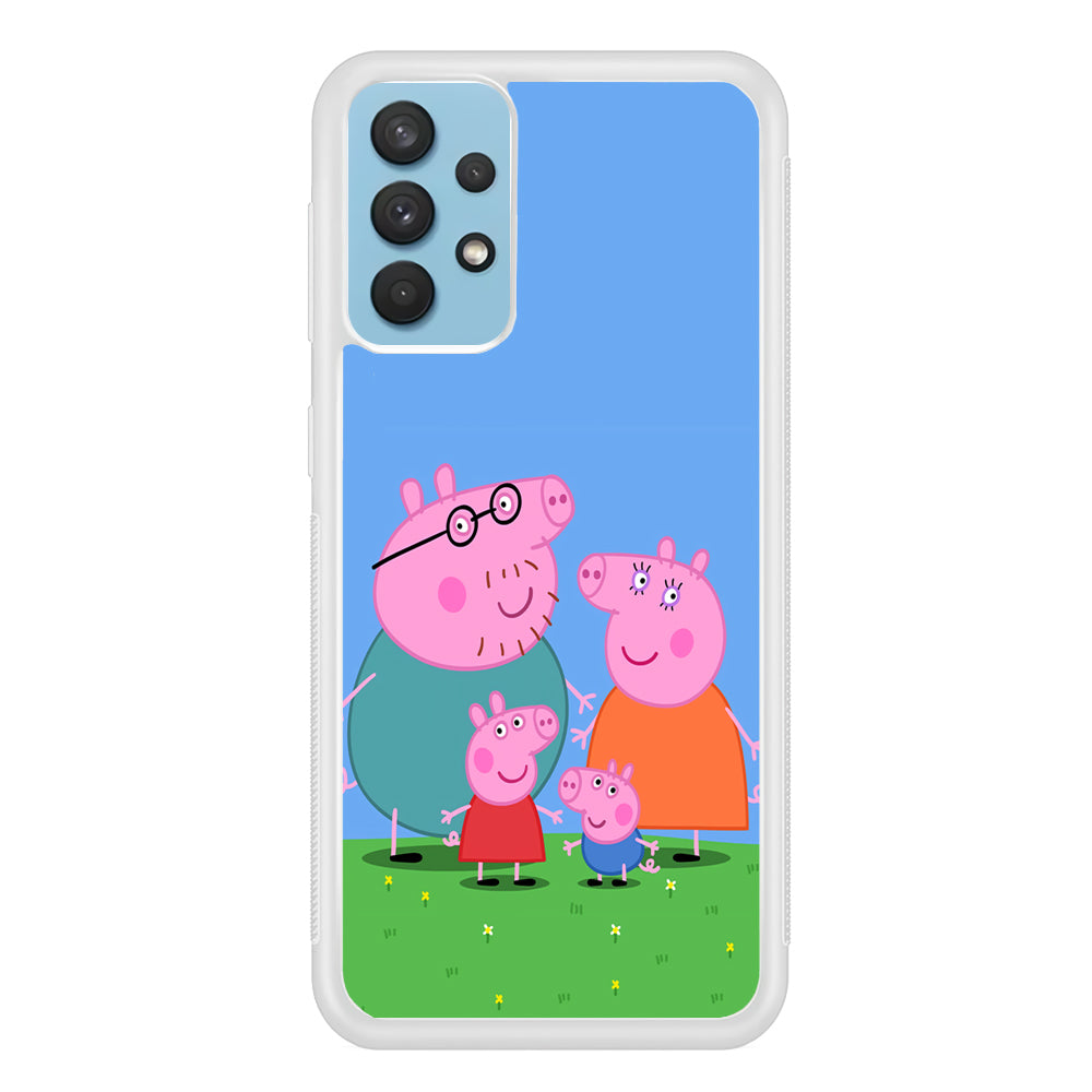 Peppa Pig Family Cartoon Samsung Galaxy A32 Case-Phone Case-Rubber White (2D Case)-Altracase