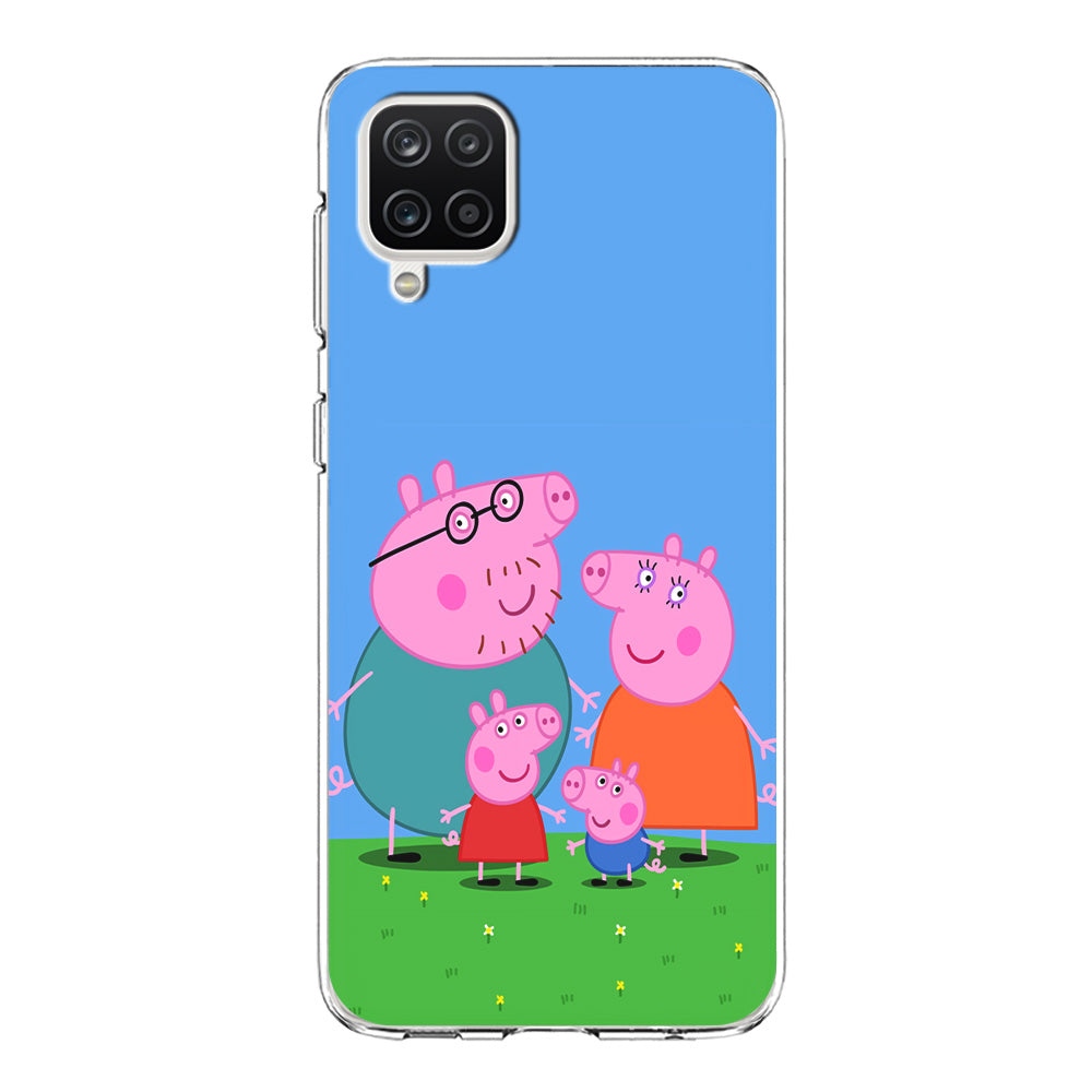 Peppa Pig Family Cartoon Samsung Galaxy A12 Case-Phone Case-Clear Soft Case-Altracase