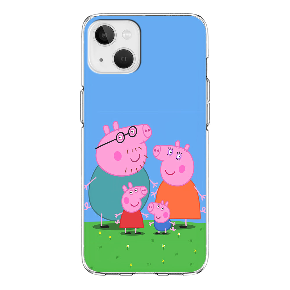 Peppa Pig Family Cartoon iPhone 13 Mini Case-Phone Case-Clear Soft Case-Altracase