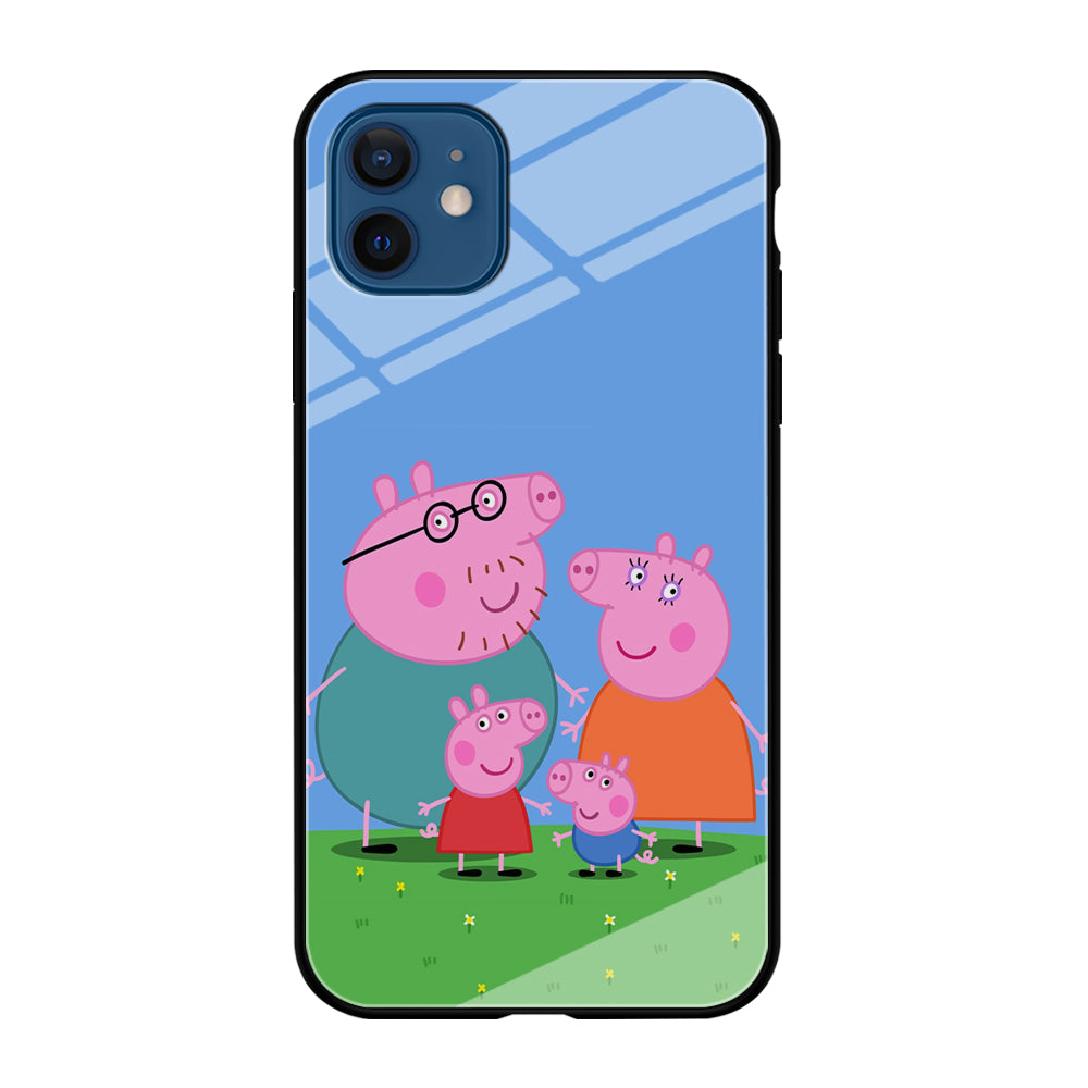 Peppa Pig Family Cartoon iPhone 12 Case-Phone Case-Tempered Glass Case-Altracase
