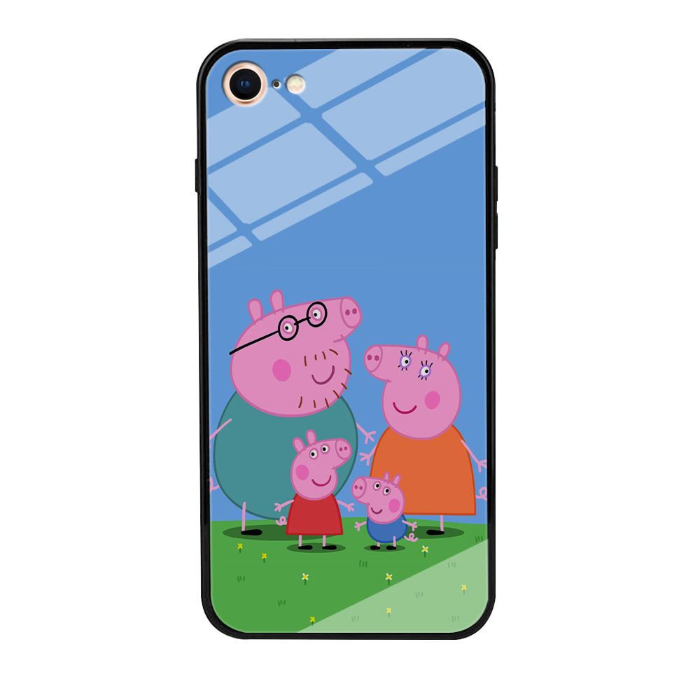 Peppa Pig Family Cartoon iPhone 8 Case-Phone Case-Tempered Glass Case-Altracase