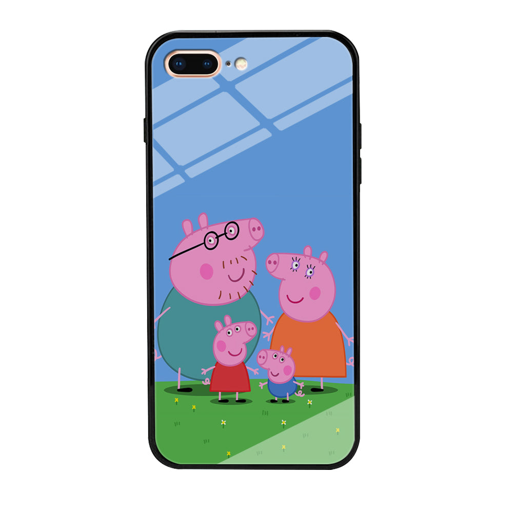 Peppa Pig Family Cartoon iPhone 8 Plus Case-Phone Case-Tempered Glass Case-Altracase