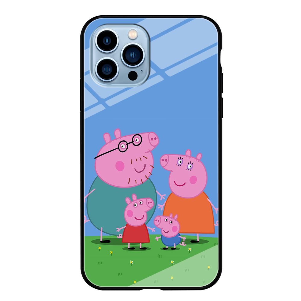 Peppa Pig Family Cartoon iPhone 15 Pro Max Case-Phone Case-Tempered Glass Case-Altracase