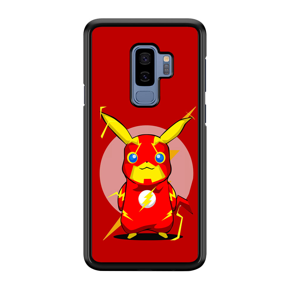 Pikachu in The Flash's Costume Samsung Galaxy S9 Plus Case-Phone Case-Rubber Black (2D Case)-Altracase