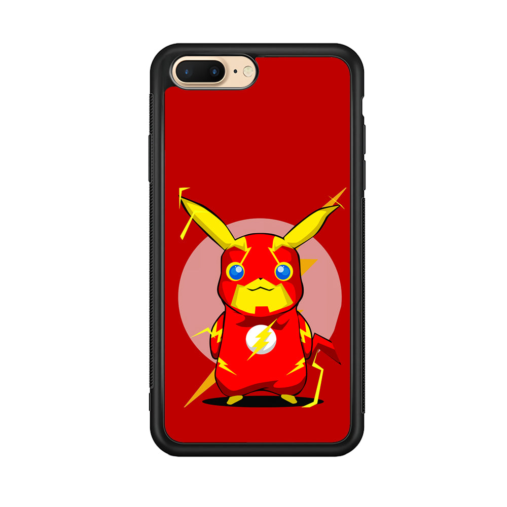 Pikachu in The Flash's Costume iPhone 8 Plus Case-Phone Case-Rubber Black (2D Case)-Altracase