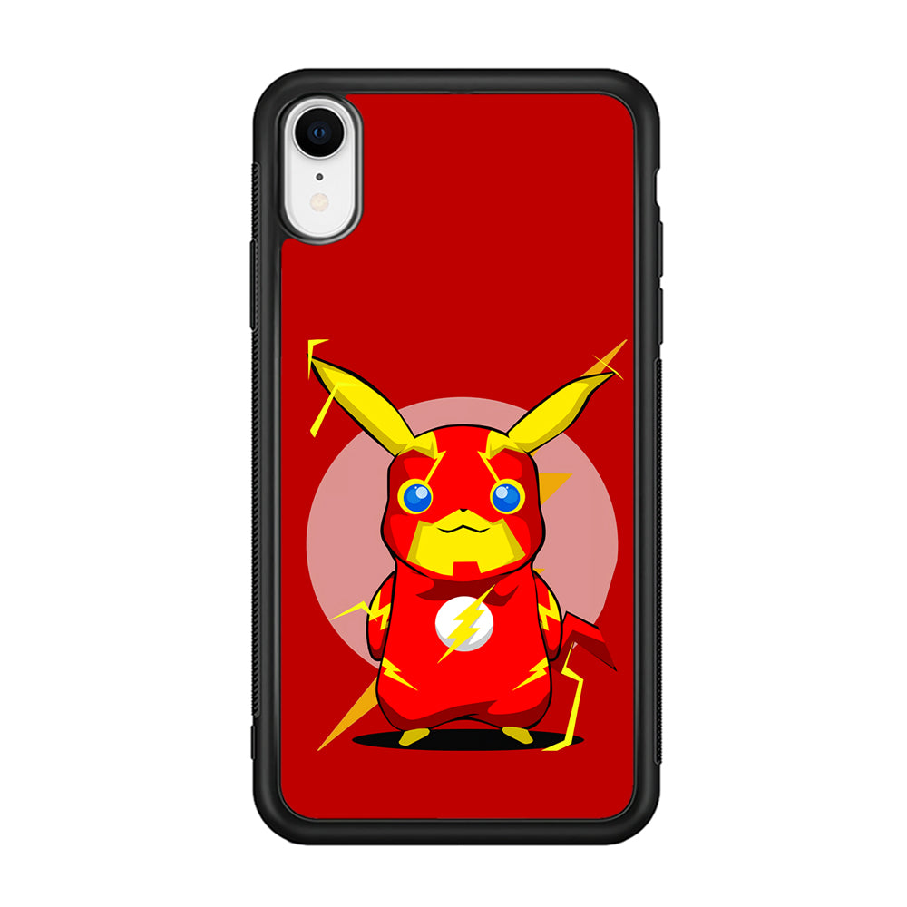 Pikachu in The Flash's Costume iPhone XR Case-Phone Case-Rubber Black (2D Case)-Altracase
