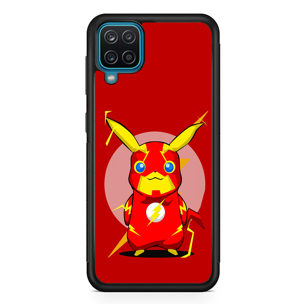 Pikachu in The Flash's Costume Samsung Galaxy A12 Case-Phone Case-Rubber Black (2D Case)-Altracase
