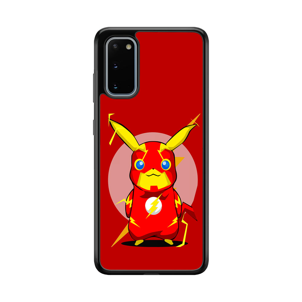Pikachu in The Flash's Costume Samsung Galaxy S20 Case-Phone Case-Rubber Black (2D Case)-Altracase