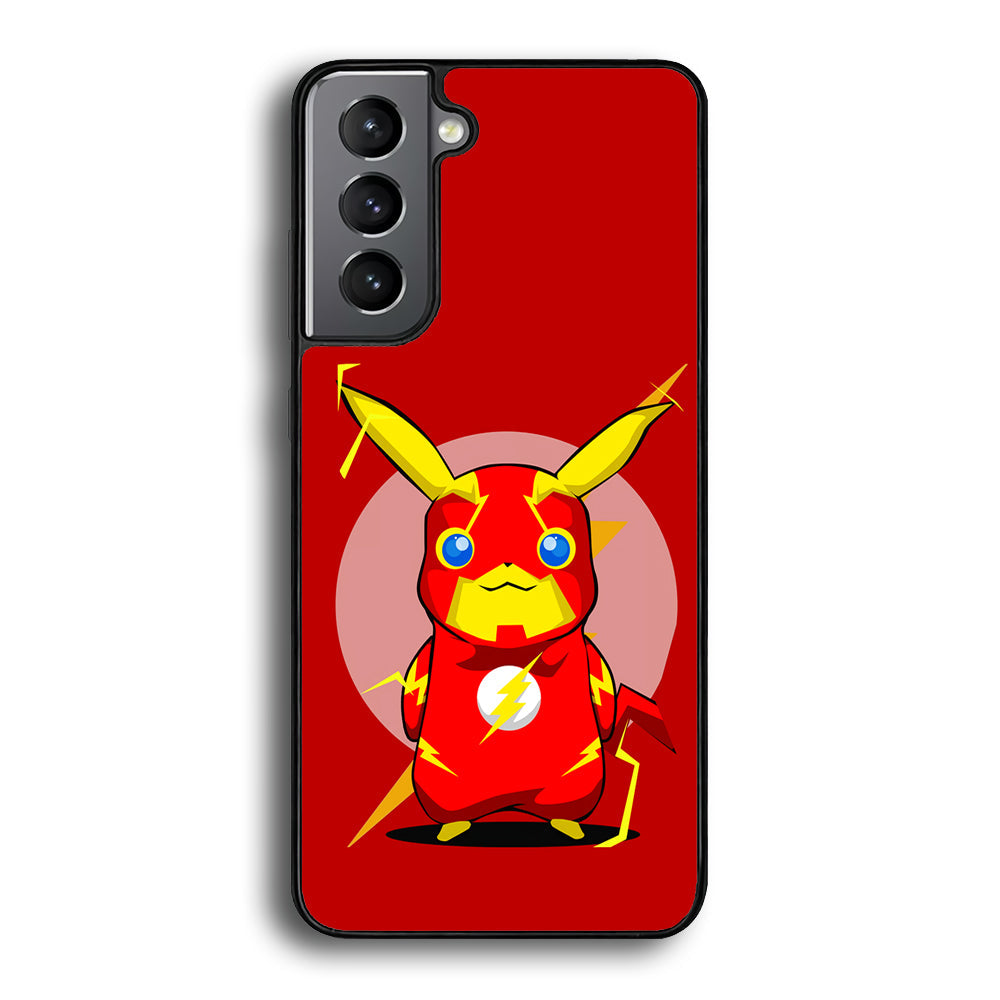 Pikachu in The Flash's Costume Samsung Galaxy S25 Plus Case-Phone Case-Tempered Glass Case-Altracase