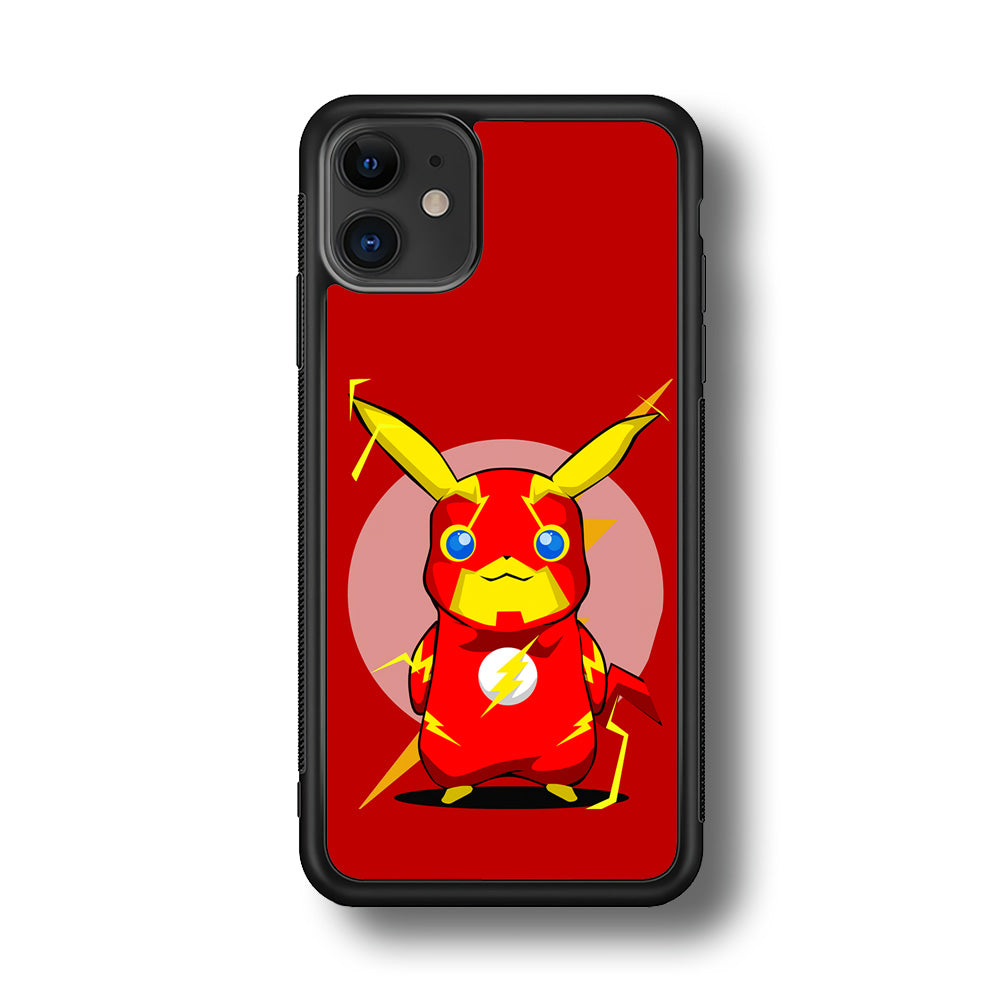 Pikachu in The Flash's Costume iPhone 11 Case-Phone Case-Rubber Black (2D Case)-Altracase
