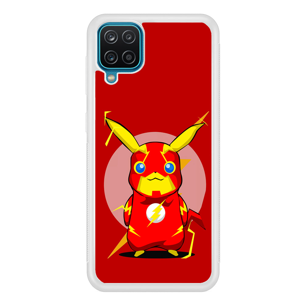 Pikachu in The Flash's Costume Samsung Galaxy A12 Case-Phone Case-Rubber White (2D Case)-Altracase