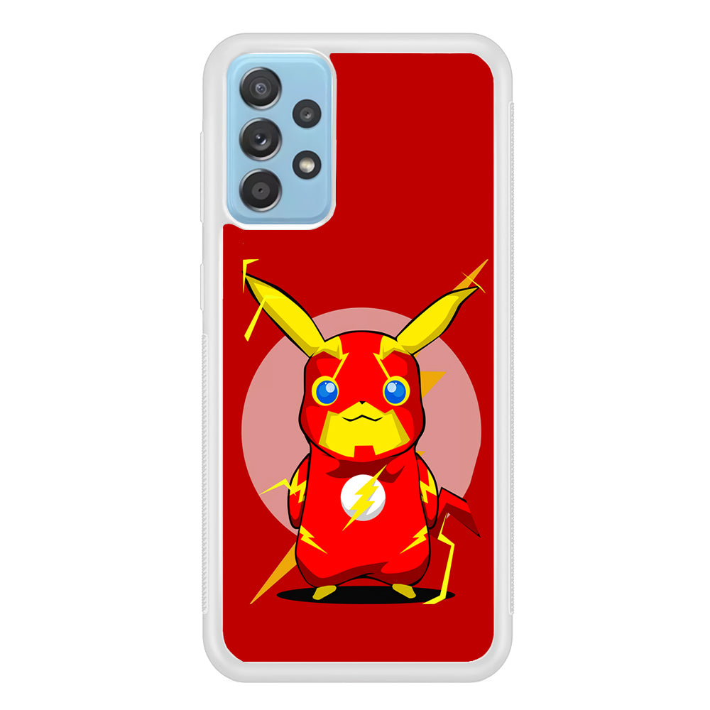 Pikachu in The Flash's Costume Samsung Galaxy A72 Case-Phone Case-Rubber White (2D Case)-Altracase