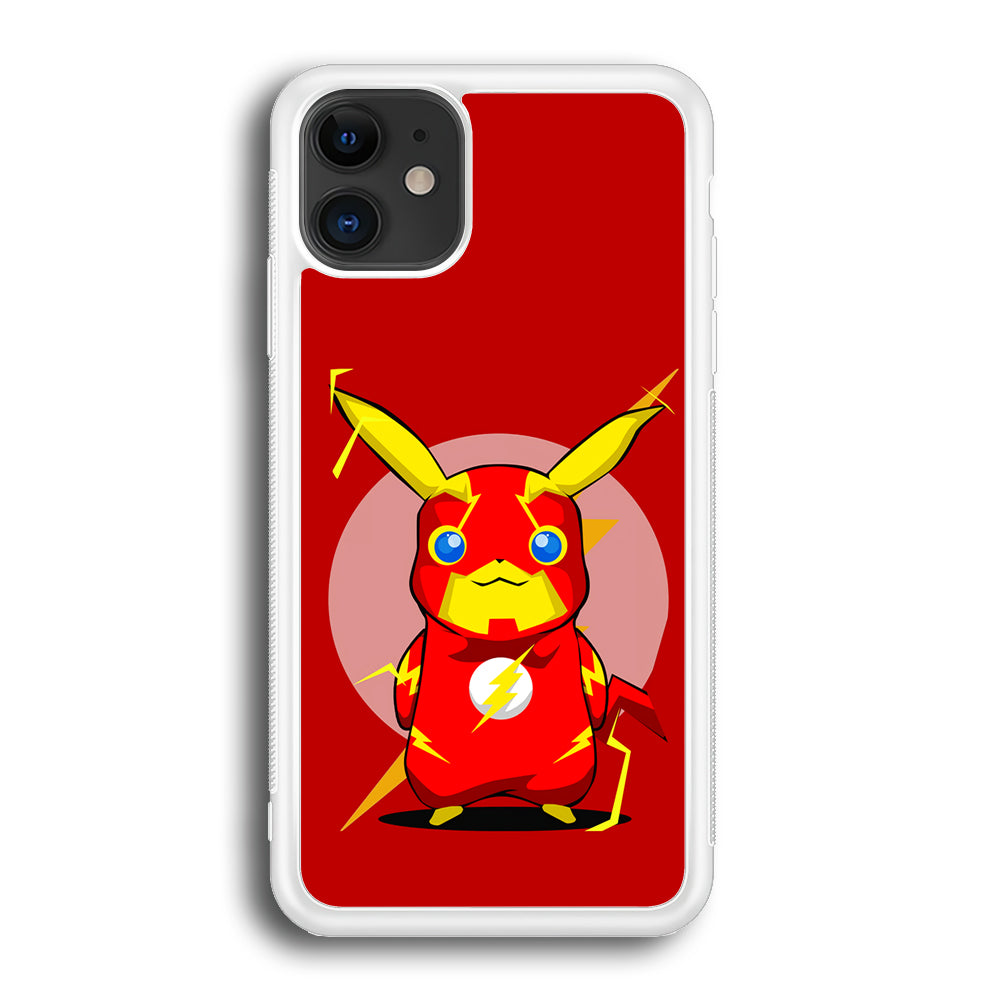 Pikachu in The Flash's Costume iPhone 12 Case-Phone Case-Rubber White (2D Case)-Altracase