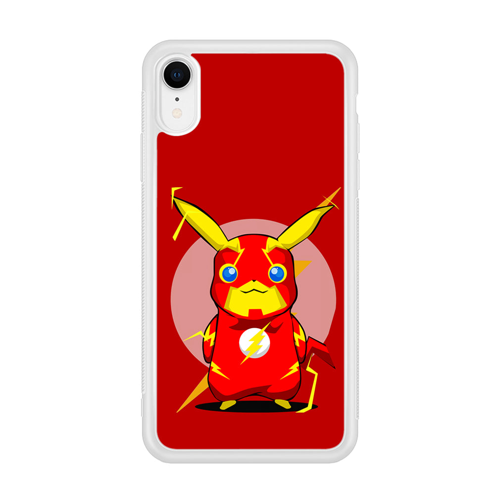 Pikachu in The Flash's Costume iPhone XR Case-Phone Case-Rubber White (2D Case)-Altracase