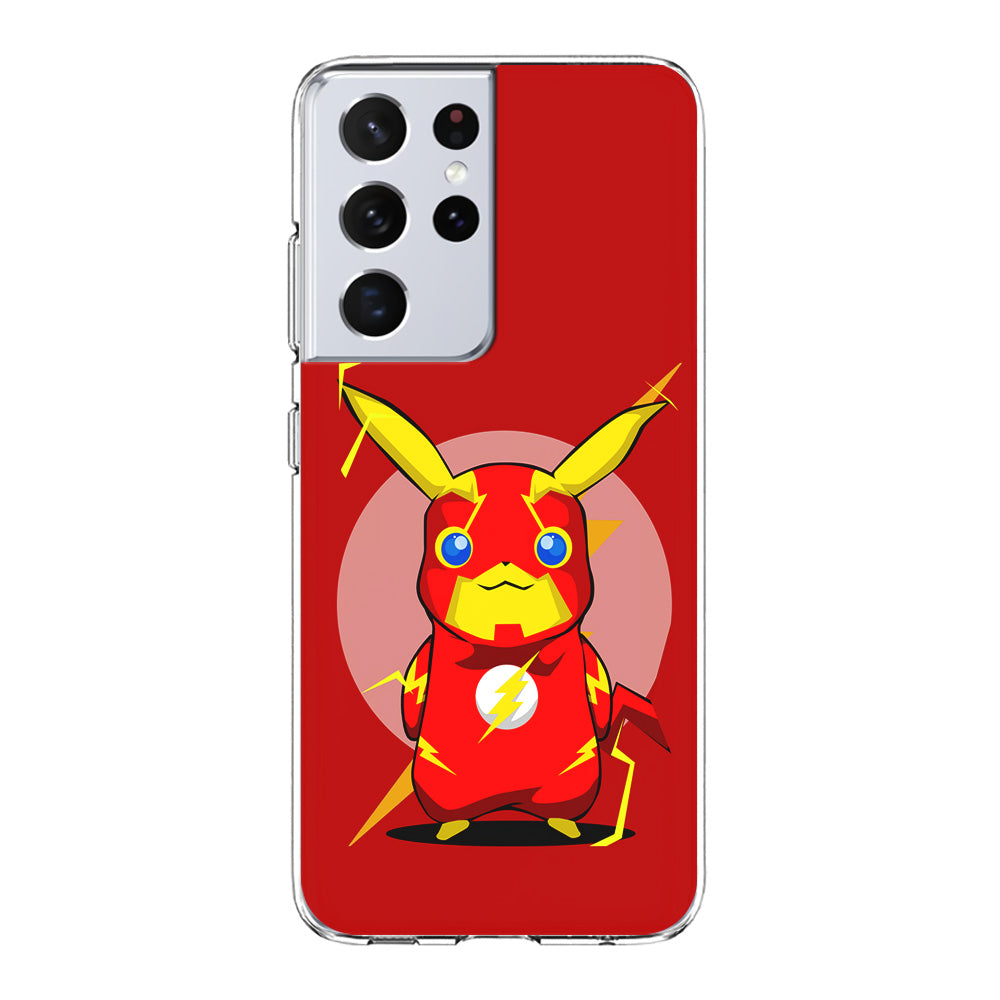 Pikachu in The Flash's Costume Samsung Galaxy S23 Ultra Case-Phone Case-Clear Soft Case-Altracase