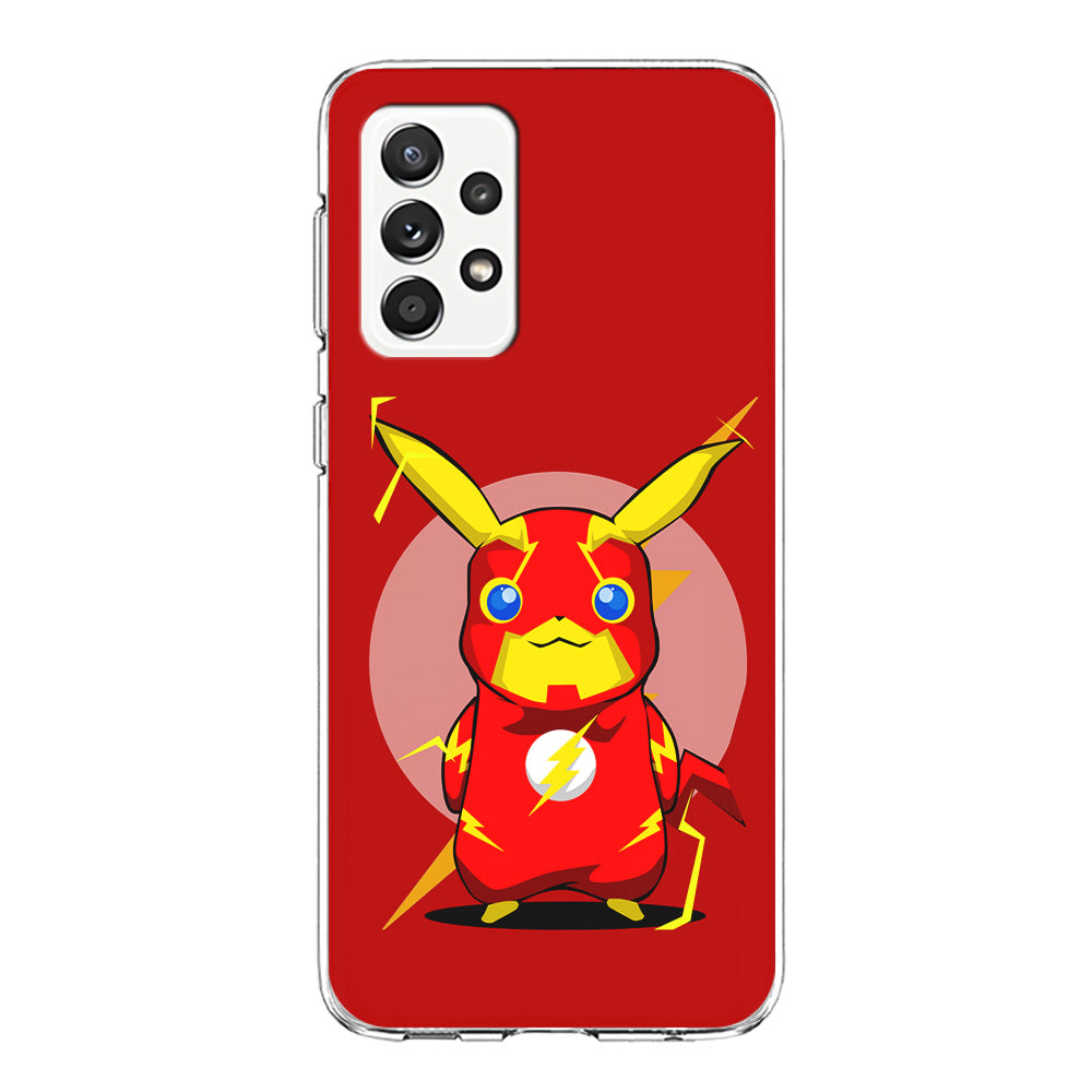 Pikachu in The Flash's Costume Samsung Galaxy A72 Case-Phone Case-Clear Soft Case-Altracase