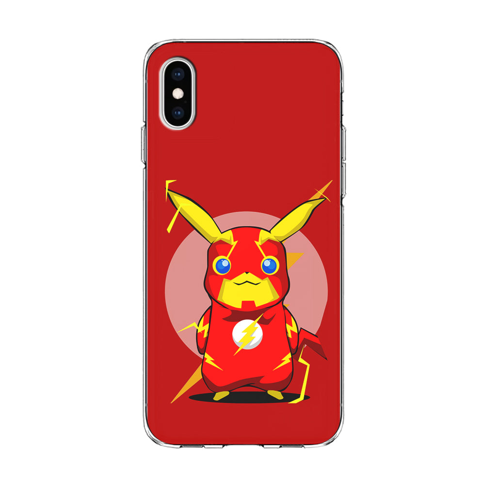 Pikachu in The Flash's Costume iPhone Xs Case-Phone Case-Clear Soft Case-Altracase