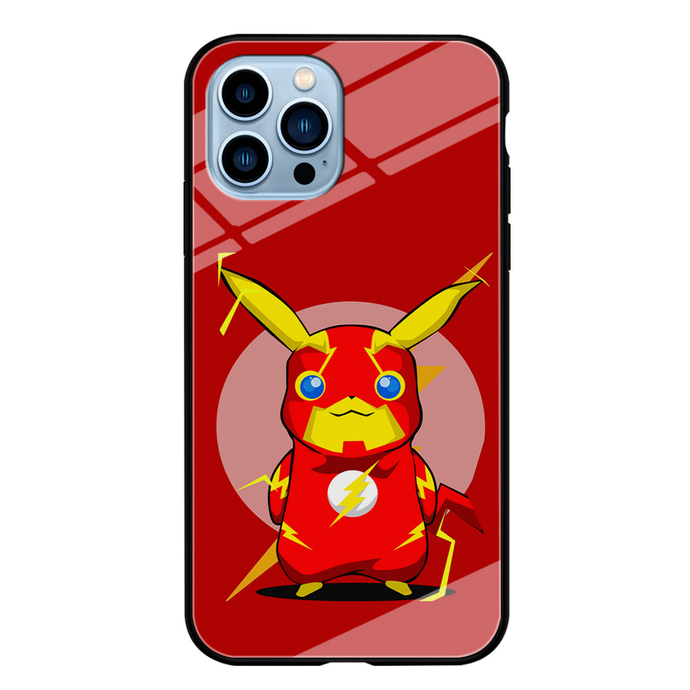 Pikachu in The Flash's Costume iPhone 15 Pro Max Case-Phone Case-Tempered Glass Case-Altracase