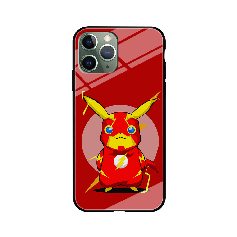 Pikachu in The Flash's Costume iPhone 11 Pro Max Case-Phone Case-Tempered Glass Case-Altracase