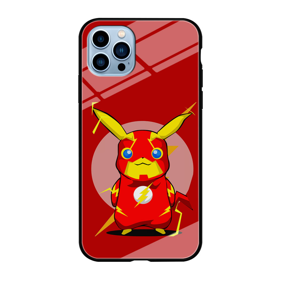Pikachu in The Flash's Costume iPhone 12 Pro Max Case-Phone Case-Tempered Glass Case-Altracase