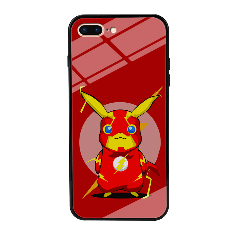Pikachu in The Flash's Costume iPhone 8 Plus Case-Phone Case-Tempered Glass Case-Altracase
