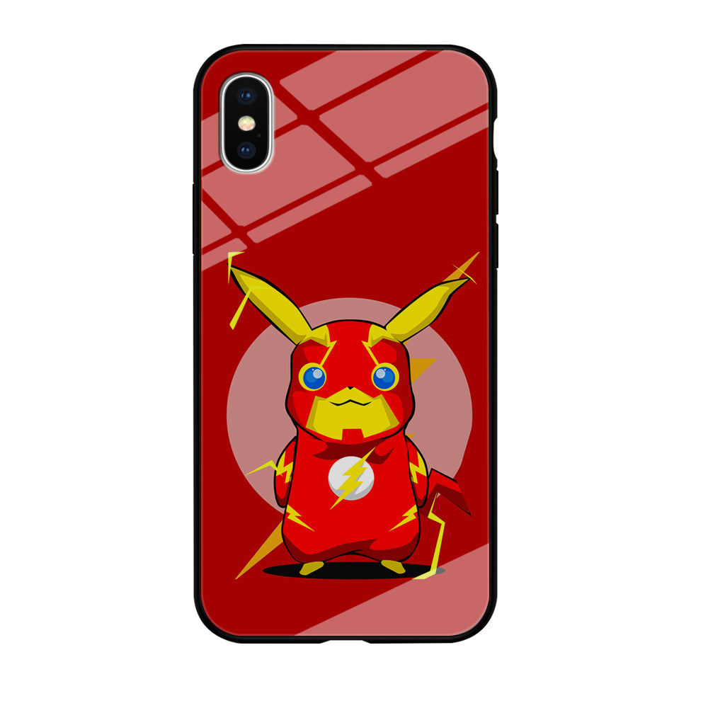 Pikachu in The Flash's Costume iPhone Xs Case-Phone Case-Tempered Glass Case-Altracase