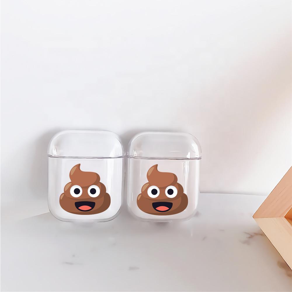 Pile of Poo Emoji Hard Plastic Protective Clear Case Cover For Apple Airpods-AirPod Case-Altracase