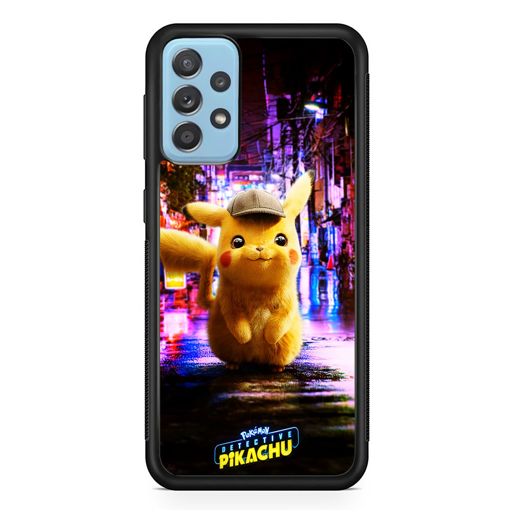 Pokemon Detective Pikachu Samsung Galaxy A72 Case-Phone Case-Rubber Black (2D Case)-Altracase