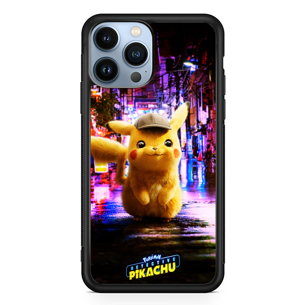 Pokemon Detective Pikachu iPhone 15 Pro Max Case-Phone Case-Rubber Black (2D Case)-Altracase