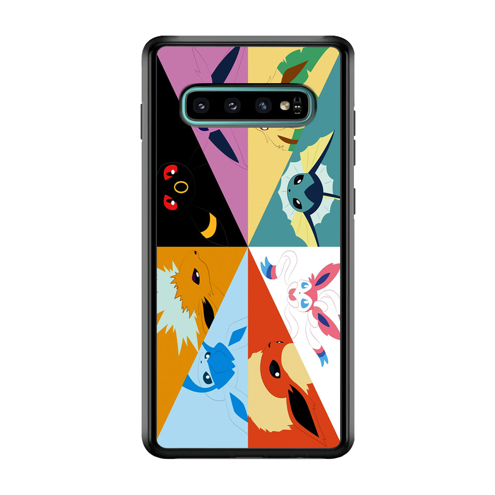 Pokemon Eevee Evolutions Samsung Galaxy S10 Case-Phone Case-Rubber Black (2D Case)-Altracase