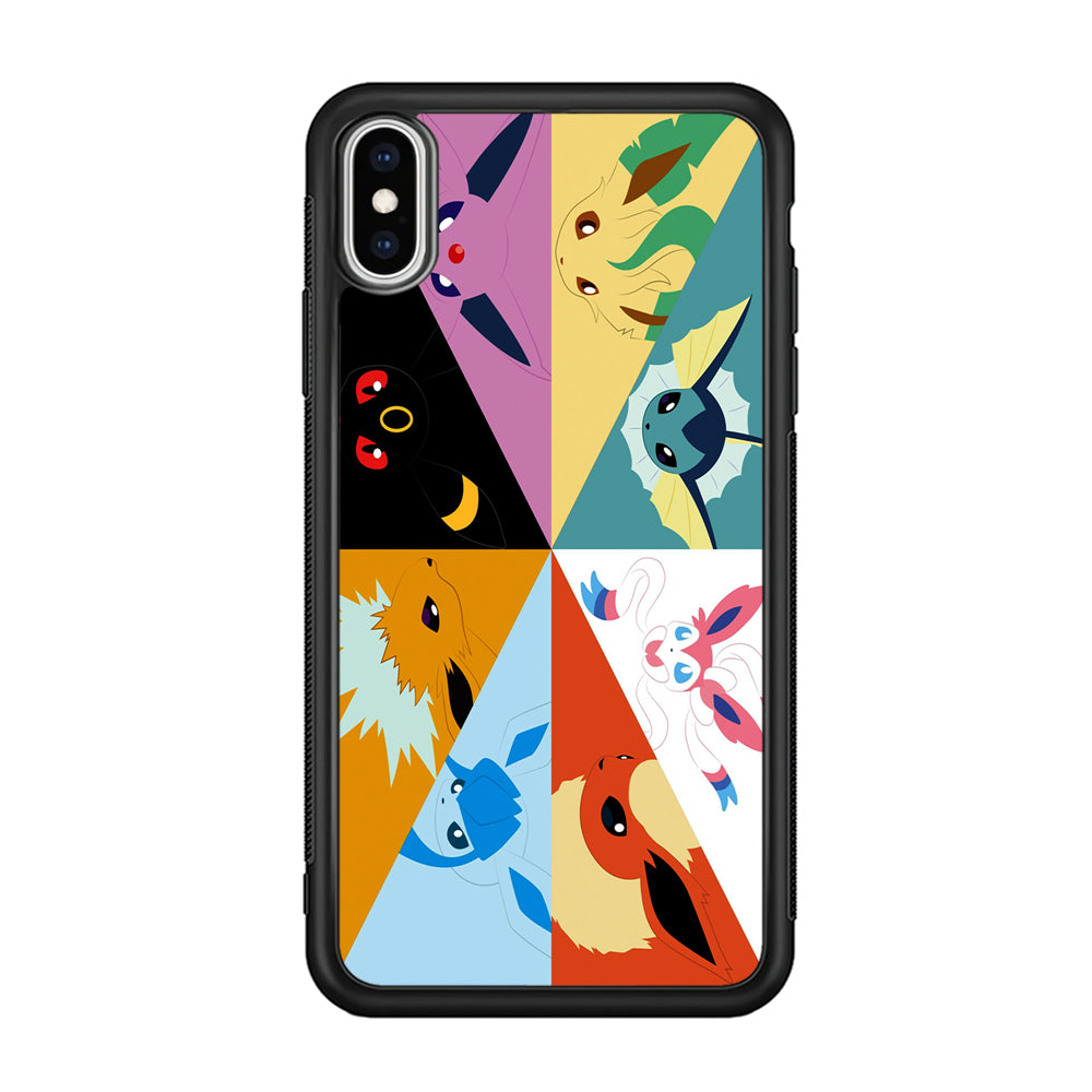 Pokemon Eevee Evolutions iPhone X Case-Phone Case-Rubber Black (2D Case)-Altracase
