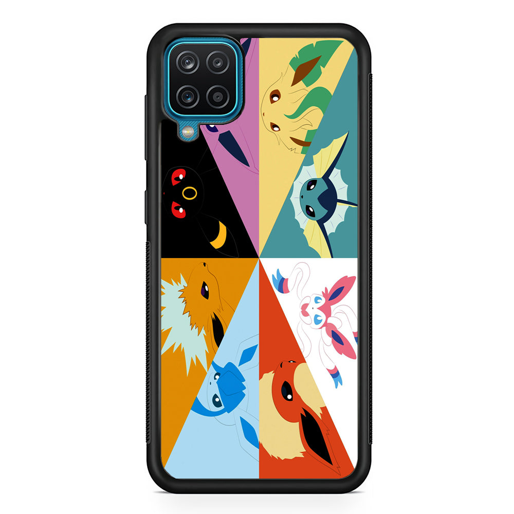 Pokemon Eevee Evolutions Samsung Galaxy A12 Case-Phone Case-Rubber Black (2D Case)-Altracase