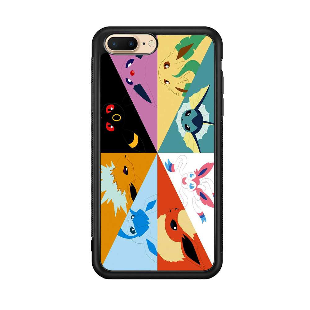 Pokemon Eevee Evolutions iPhone 8 Plus Case-Phone Case-Rubber Black (2D Case)-Altracase