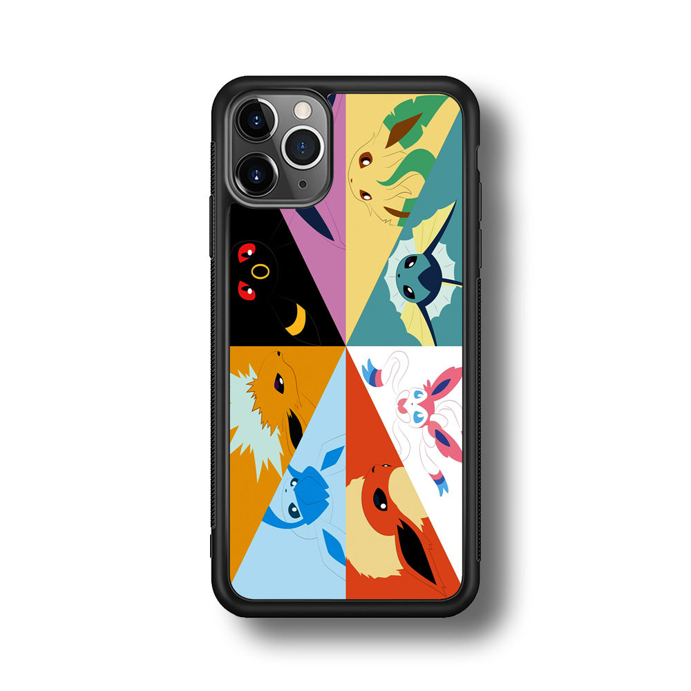 Pokemon Eevee Evolutions iPhone 11 Pro Max Case-Phone Case-Rubber Black (2D Case)-Altracase