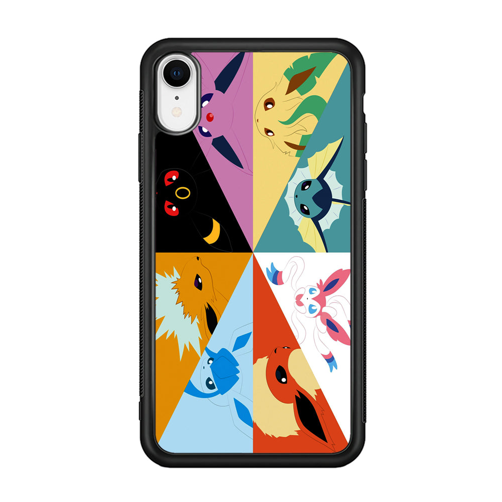 Pokemon Eevee Evolutions iPhone XR Case-Phone Case-Rubber Black (2D Case)-Altracase