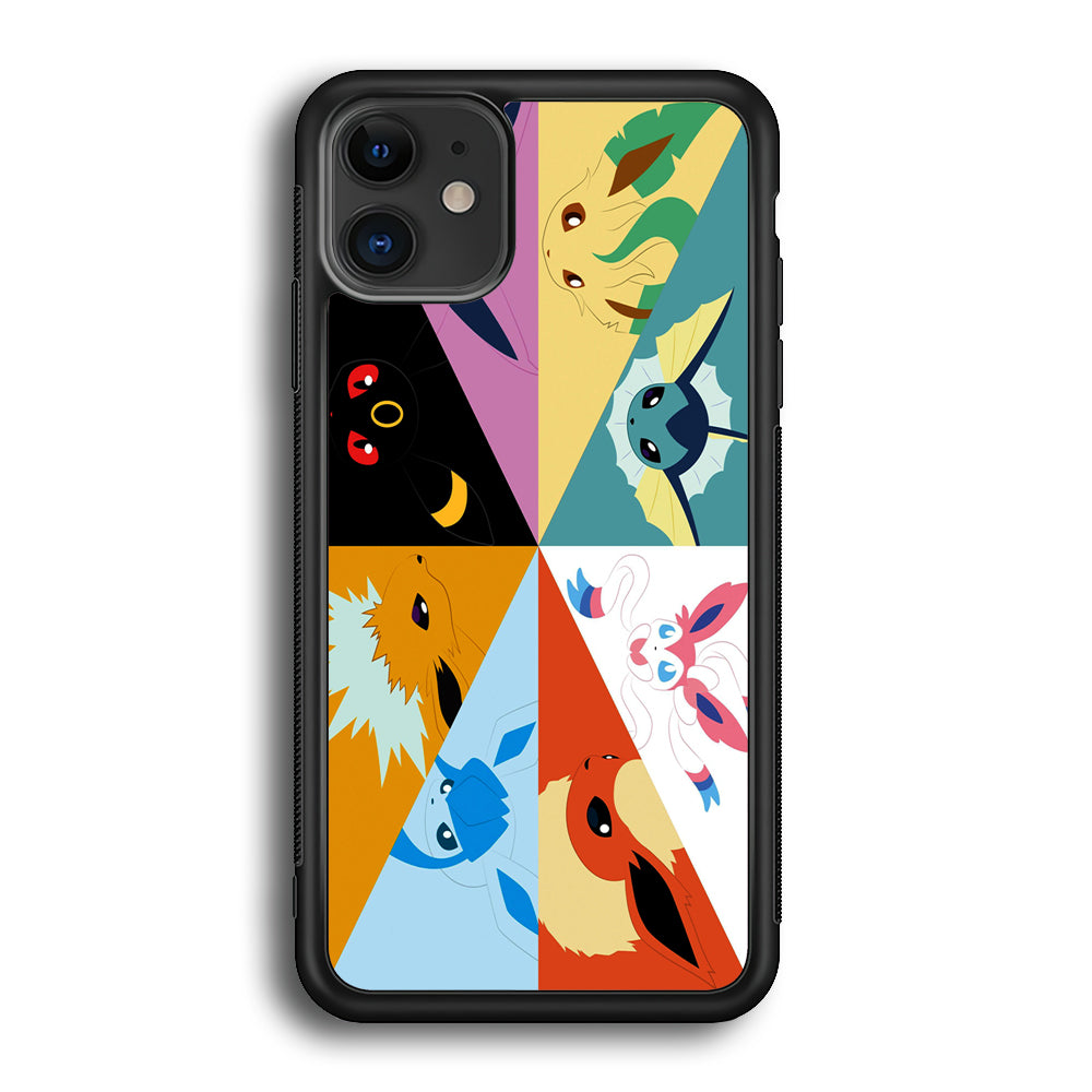 Pokemon Eevee Evolutions iPhone 12 Case-Phone Case-Rubber Black (2D Case)-Altracase