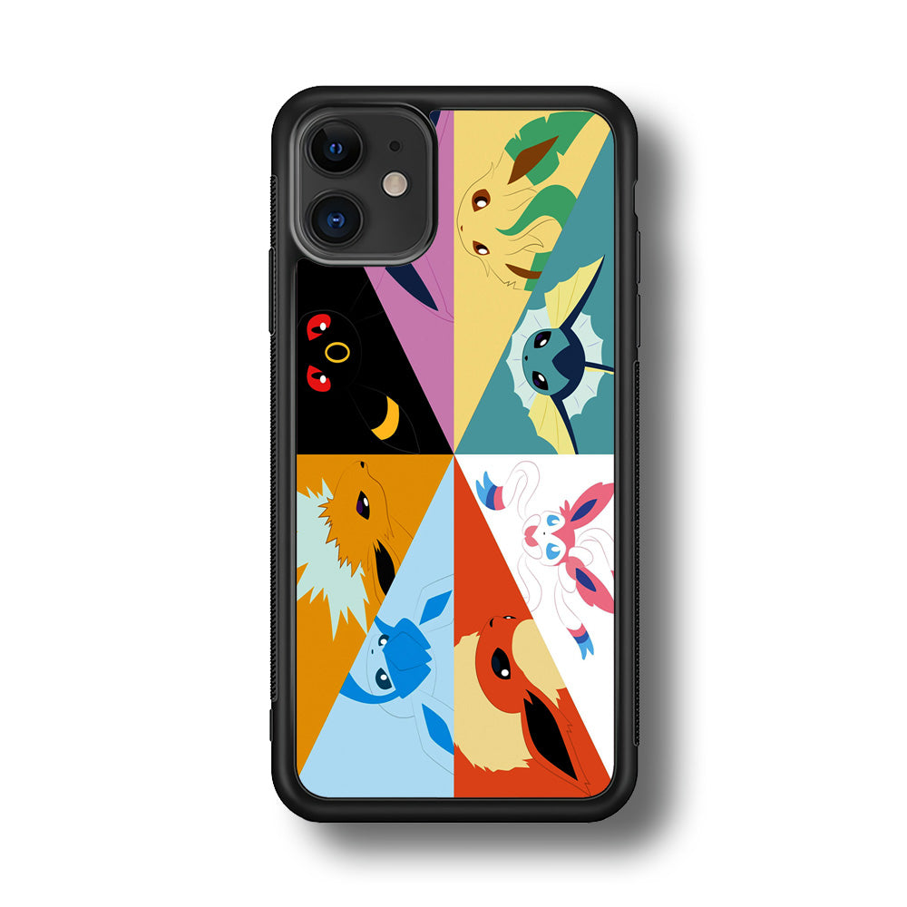 Pokemon Eevee Evolutions iPhone 11 Case-Phone Case-Rubber Black (2D Case)-Altracase