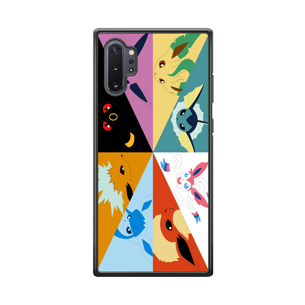 Pokemon Eevee Evolutions Samsung Galaxy Note 10 Plus Case-Phone Case-Rubber Black (2D Case)-Altracase
