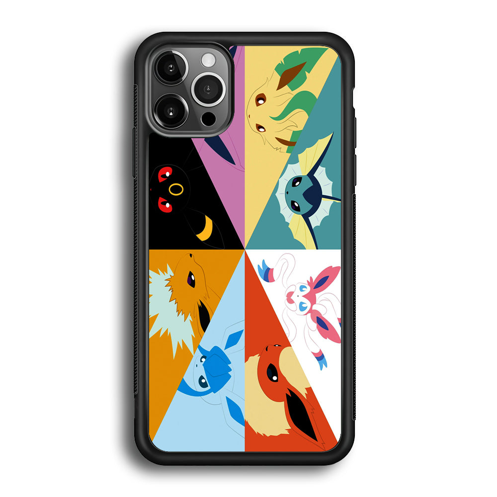 Pokemon Eevee Evolutions iPhone 12 Pro Max Case-Phone Case-Rubber Black (2D Case)-Altracase