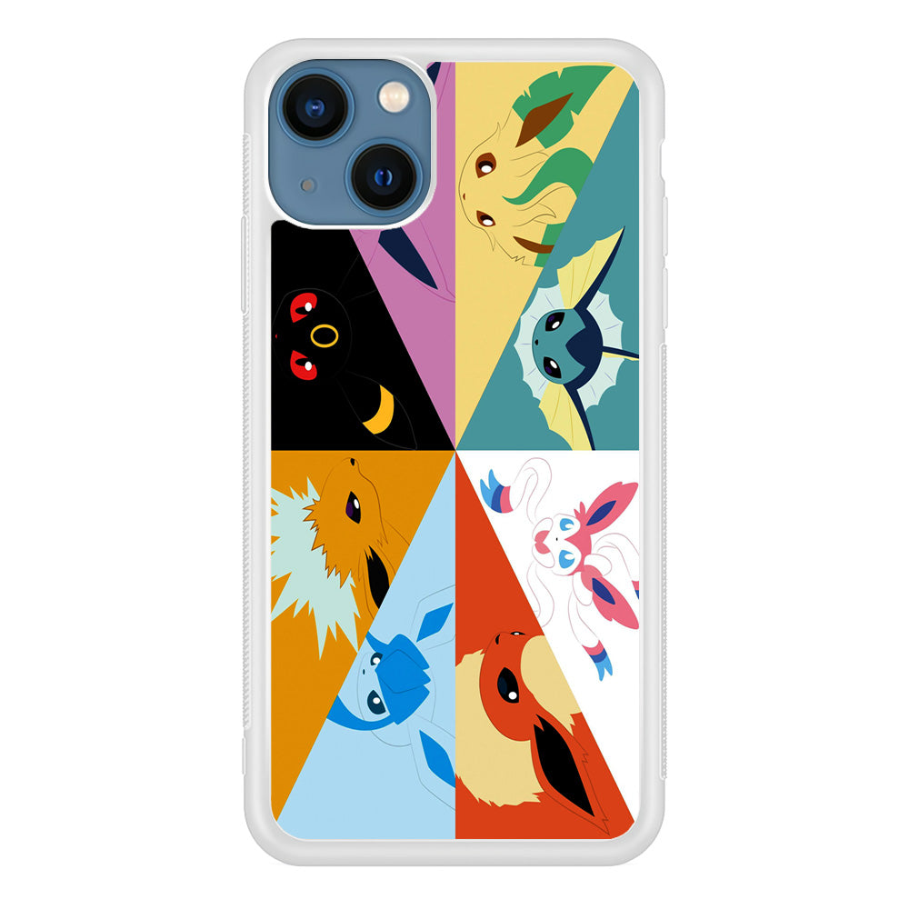 Pokemon Eevee Evolutions iPhone 13 Mini Case-Phone Case-Rubber White (2D Case)-Altracase