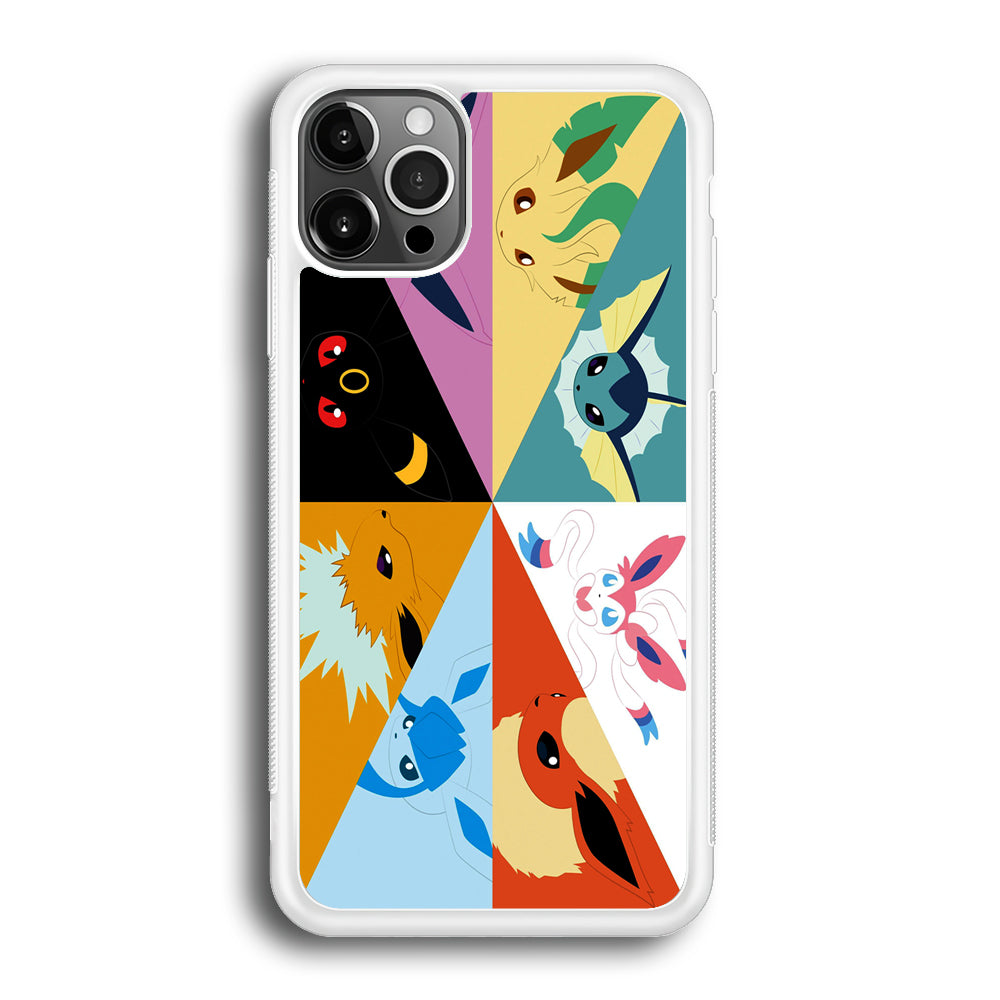 Pokemon Eevee Evolutions iPhone 12 Pro Max Case-Phone Case-Rubber White (2D Case)-Altracase