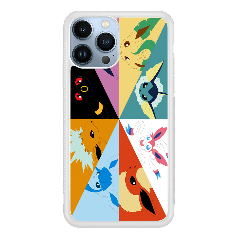 Pokemon Eevee Evolutions iPhone 15 Pro Max Case-Phone Case-Rubber White (2D Case)-Altracase