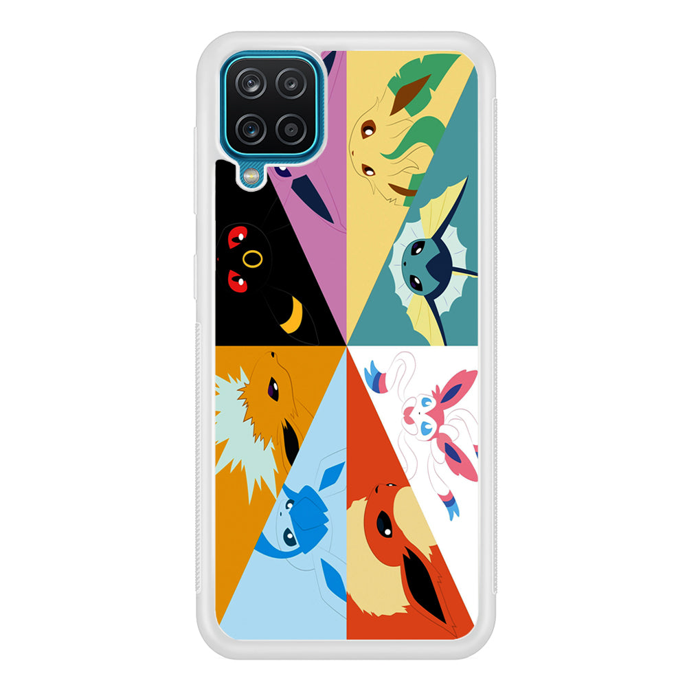 Pokemon Eevee Evolutions Samsung Galaxy A12 Case-Phone Case-Rubber White (2D Case)-Altracase